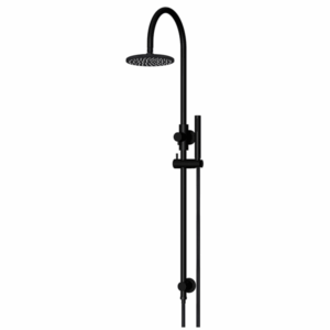 Meir - MZ0904-R - Round Gooseneck Shower Set with 200mm Rose, Single-Function Hand Shower - Matte Black
