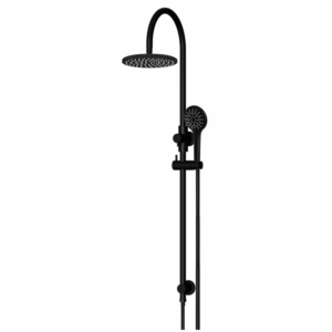 Meir - MZ0904 - Round Gooseneck Shower Set with 200mm Rose, Three-Function Hand Shower - Matte Black