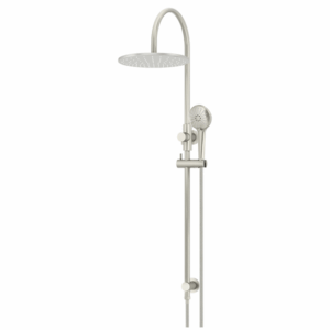 Meir - MZ0906-PVDBN - Round Gooseneck Shower Set, 300mm Rose, 3-Function Hand Shower - PVD Brushed Nickel