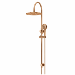 Meir - MZ0906-PVDBZ - Round Gooseneck Shower Set, 300mm Rose, 3-Function Hand Shower - PVD Lustre Bronze