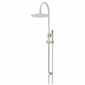Meir - MZ0906-R-PVDBN - Round Gooseneck Shower Set, 300mm Rose, Single-Function Hand Shower - Brushed Nickel