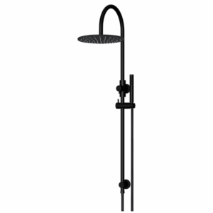 Meir - MZ0906-R - Round Gooseneck Shower Set, 300mm Rose, Single-Function Hand Shower - Matte Black