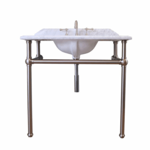 Turner Hastings - Mayer - MA903WS-BN - Basin Stand with 90 x 55 Real Carrara Marble Top - Brushed Nickel