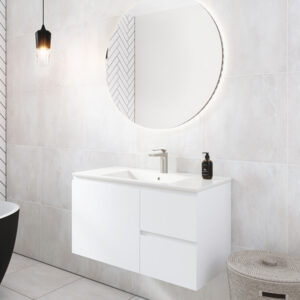 Timberline - Nevada - NEV-V-900-C-APH-W - 900mm Wall Hung Vanity - Alpha Ceramic Top