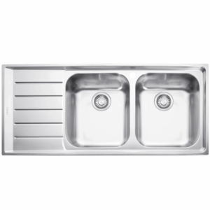 Franke - NEX621LHD/RHD - Neptune Double Bowl Sink w/ Drainer - Stainless Steel