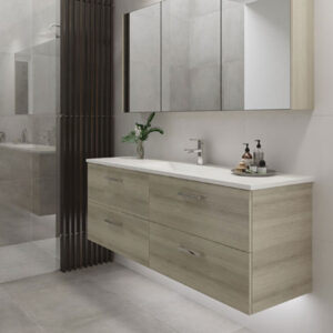 Timberline - Nevada Plus - NEVP-V-1500-C-APH-W - 1500mm Single Bowl Wall Hung Vanity - Alpha Ceramic Top