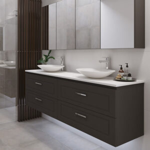 Timberline - Nevada Plus Classic - NVPC-V-1800-D-SSA-W - 1800mm Double Bowl Wall Hung Vanity - SilkSurface Top