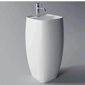 Studio Bagno - Nur - NURC45T/1 - Column Basin with Tap Landing - Gloss White