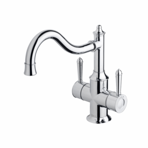 Phoenix - Nostalgia - NS714 CHR - Twin Handle Sink Mixer 220mm Shepherds Crook  - Chrome