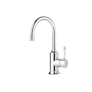 Phoenix - Nostalgia - NS730-62 - Sink Mixer 160mm Gooseneck - Chrome / White