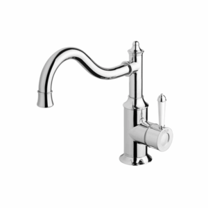 Phoenix - Nostalgia - NS738-62 - Sink Mixer 220mm Shepherds Crook - Chrome / White