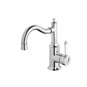 Phoenix - Nostalgia - NS748-62 - Basin Mixer 160mm Shepherds Crook - Chrome / White