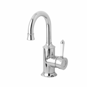 Phoenix - Nostalgia - NS770-62 - Basin Mixer 120mm Gooseneck - Chrome / White