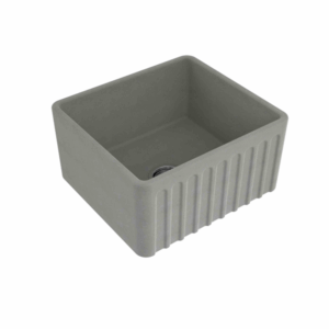 Turner Hastings - Novi - NO504FS-CL - 50 x 46 Fine Fireclay Butler Sink - Reversible Ribbed & Flat - Concrete Look