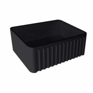 Turner Hastings - Novi - NO60FS-MB - 60 x 46 Fine Fireclay Butler Sink - Reversible Ribbed & Flat - Matte Black