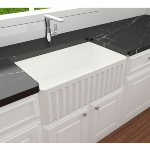 Turner Hastings - Novi - NO753FS-MW - 75 x 46 Fine Fireclay Butler Sink - Reversible Ribbed & Flat - Matte White