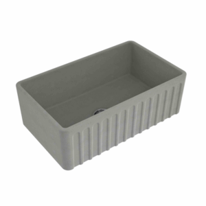 Turner Hastings - Novi - NO754FS-CL - 75 x 46 Fine Fireclay Butler Sink - Reversible Ribbed & Flat - Concrete Look