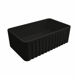 Turner Hastings - Novi - NO75FS-MB - 75 x 46 Fine Fireclay Butler Sink - Reversible Ribbed & Flat - Matte Black