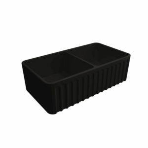 Turner Hastings - Novi - NO85FS-MB - 85 x 46 Fine Fireclay Butler Sink - Reversible Ribbed & Flat - Matte Black