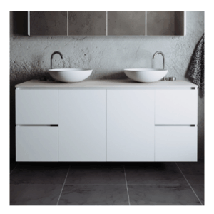 Rifco - Ovation - OV15S2 - Door/Drawer Double Wall Hung Vanity with Caesarstone Top 1500mm