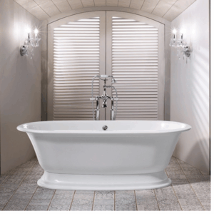 Victoria + Albert - Elwick - RAD-N-SW-NO + ELW-B-SW - Freestanding Bath and 1900mm QUARRYCAST™ Base