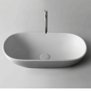 KasKadeStone - Aveo - RSA12 - Oval Bench Basin 600 - Matte White