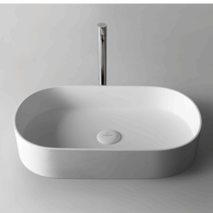 KasKadeStone - Bowl S03 - S03-600 - Oval Bench Basin 600 - Matte White