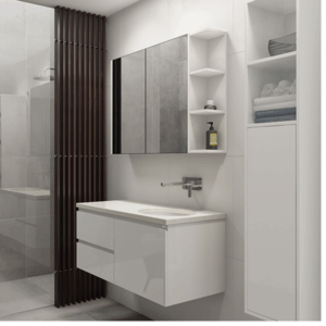 Timberline - New York - NEW-SC-1050-L-G - 1050mm Shaving Cabinet