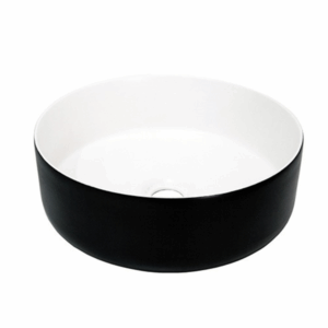 ADP - Margot Duo - TOPCMAR360BW - Ceramic Above Counter Basin - Matte Black Outside / Matte White Inside