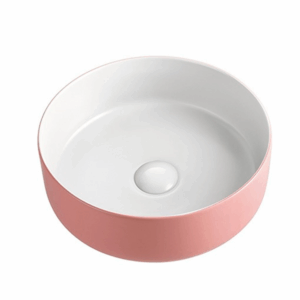 ADP - Margot Duo - TOPCMAR360PW - Ceramic Above Counter Basin - Matte Pink Outside / Matte White Inside