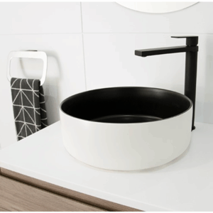 ADP - Margot Duo - TOPCMAR360WB - Ceramic Above Counter Basin - Matte White Outside / Matte Black Inside