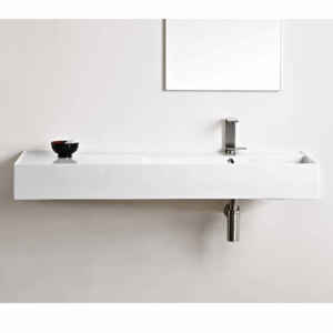ADP - Teorema - TOPCTEO120GWR - Ceramic Wall Hung Basin, 1200mm Right Offset - Gloss White