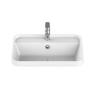 ADP - Miya - TOPSMIIN55WG - Solid Surface Semi-Inset Basin 550mm - Gloss White
