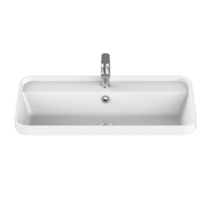 ADP - Miya - TOPSMIIN75WG - Solid Surface Semi-Inset Basin 750mm - Gloss White