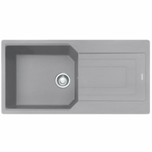 Franke - UBG611-100REV SG - Urban Single Bowl Sink w/ Drainer - Stone Grey Fragranite