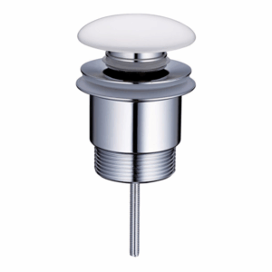 Turner Hastings - Waste Outlets - USMC40A - Universal 32/40mm Two Piece Brass Pop-up Waste - White Ceramic