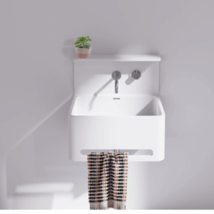 Omvivo - Vision - VISS550WB-SBTRSH  - 550 Wall Basin With Towel Rail, Splashback & Shelf