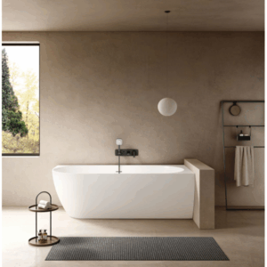 KasKadeStone - Eleni - VX106-1700-NIK8701NA - Corner Back to Wall Stone Bath 1700 Right Hand - Matte White