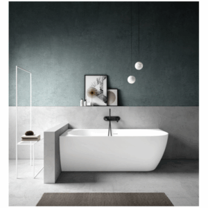 KasKadeStone - Eleni - VX99-1700-NIK8700NA - Corner Back to Wall Stone Bath 1700 Left Hand - Matte White
