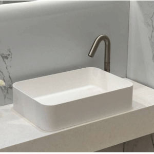 KasKadeStone - VXA25 - VXA25-RECT500MW - Benchtop Rectangular Stone Basin 500mm - Matte White