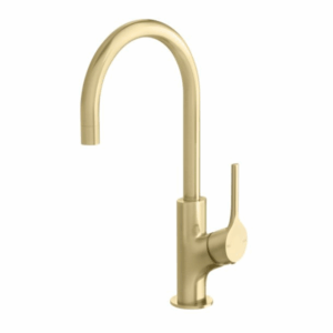Phoenix - Vivid Slimline Oval - VV735-12-1 - Kitchen Sink Mixer 160mm Gooseneck - Brushed Gold