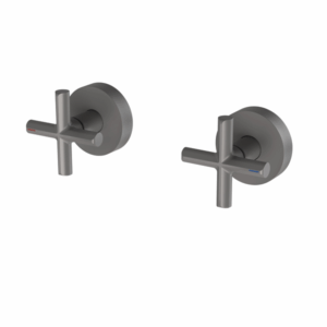 Phoenix - Vivid Slimline Plus - 119-0670-31 - Wall Top Assemblies 15mm Extended Spindles - Brushed Carbon