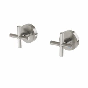 Phoenix - Vivid Slimline Plus - 119-0670-40-1 - Wall Top Assemblies 15mm Extended Spindles - Brushed Nickel