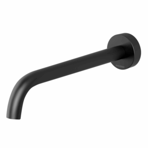 Phoenix - Vivid Slimline - VS7640-10 - Wall Bath Outlet 230mm Curved - Matte Black