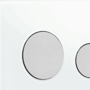TECE - 9.240.659 - TECEloop - Glass Flush Button - White Glass/Matte Chrome Buttons