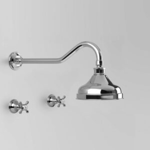 Astra Walker - Edwardian - A52.11.00 - Shower Set with 150mm Ball Joint Rose - Wels 3 Star Flow Rate 9L/min - Chrome
