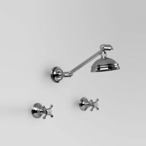 Astra Walker - Edwardian - A52.12.00- Shower Set with Adjustable Arm and 100mm Rose - Wels 3 Star Flow Rate 9L/min - Chrome