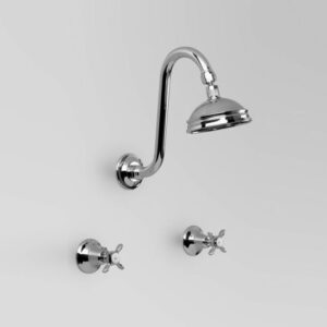 Astra Walker - Olde English - A51.10.00 - Shower Set with 100mm Ball Joint Rose - Wels 3 Star Flow Rate (9L/min or 7L/min) - Chrome