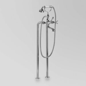 Astra Walker - Olde English - A51.22.00 - Bath Mixer with Hand Shower Floor Mounted - Wels 3 Star Flow Rate (9L/min or 7L/min) - Chrome