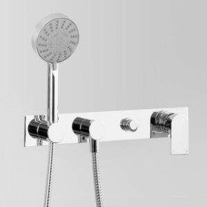 Astra Walker - Metropolis - A76.48.42.V5.00 - Wall Set with Hand Shower on Backplate - Wels 3 Star Flow Rate (9L/min or 7L/min) - Chrome